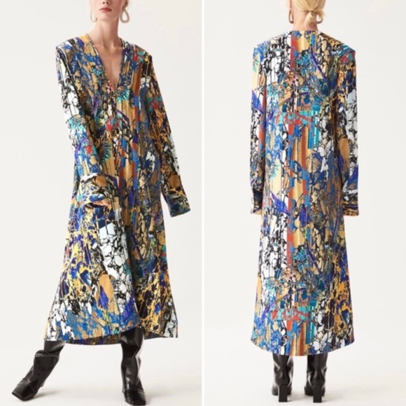 H&M Studio Collection Print Kaftan Dress - Picture 1 of 4